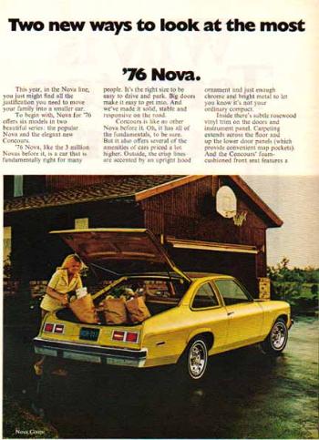 Image of the 1976 Nova Coupe Ad: Two New ways to look at the Most 
